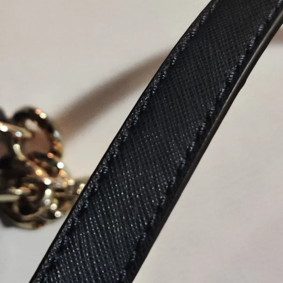 Michael Kors Bag Replacement Strap 44" Navy Blue Leather Gold Chain Hardware - Picture 2 of 3